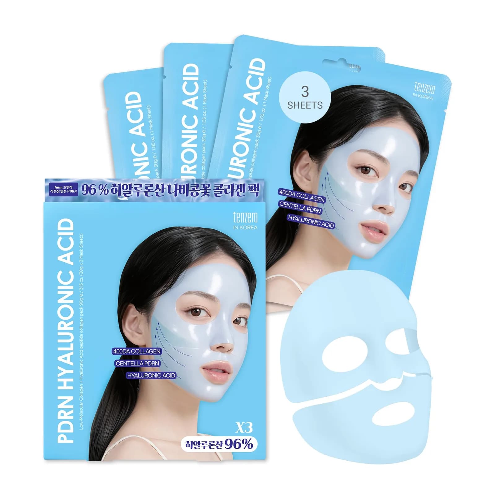  Tenzero Watery Hyaluronic Acid PDRN Mask Pack -30gm 