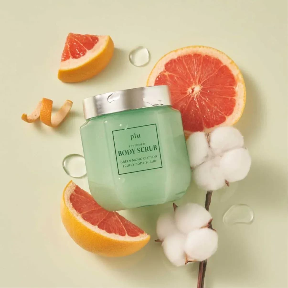 plu Perfumed Fruity Body Scrub Green Mong Cotton 500g