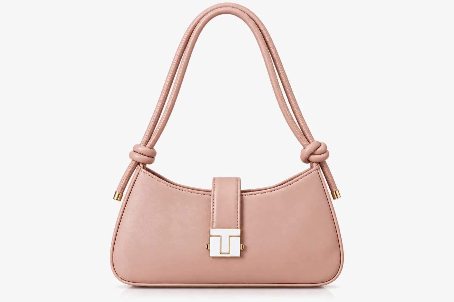 Pink Knot Handle Shoulder Bag