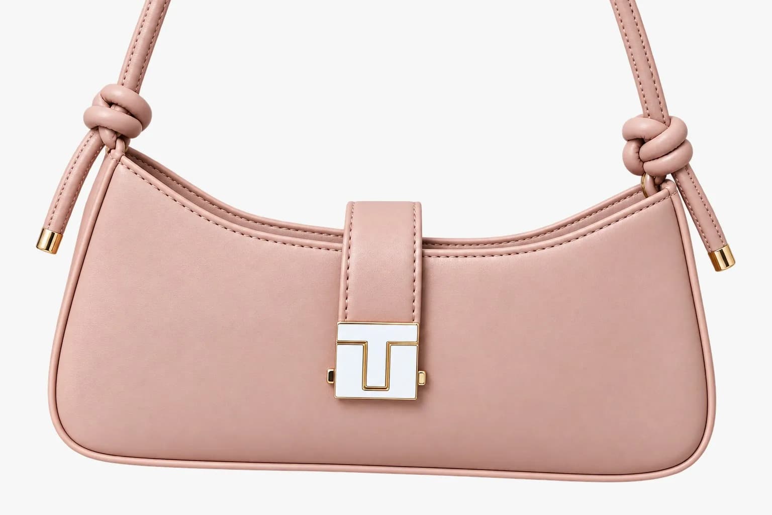 Pink Knot Handle Shoulder Bag