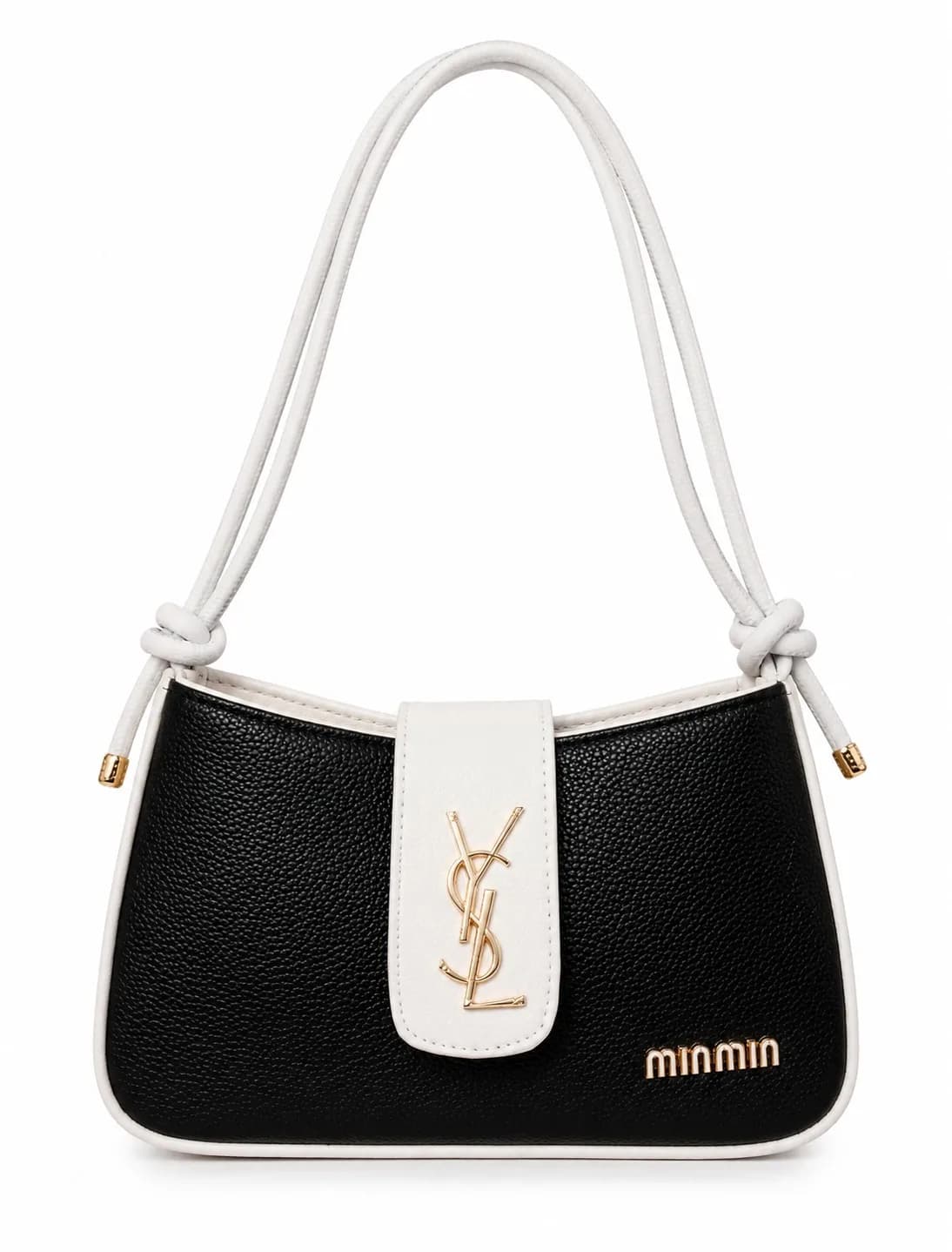 YSL Black & White Knotted Shoulder Bag