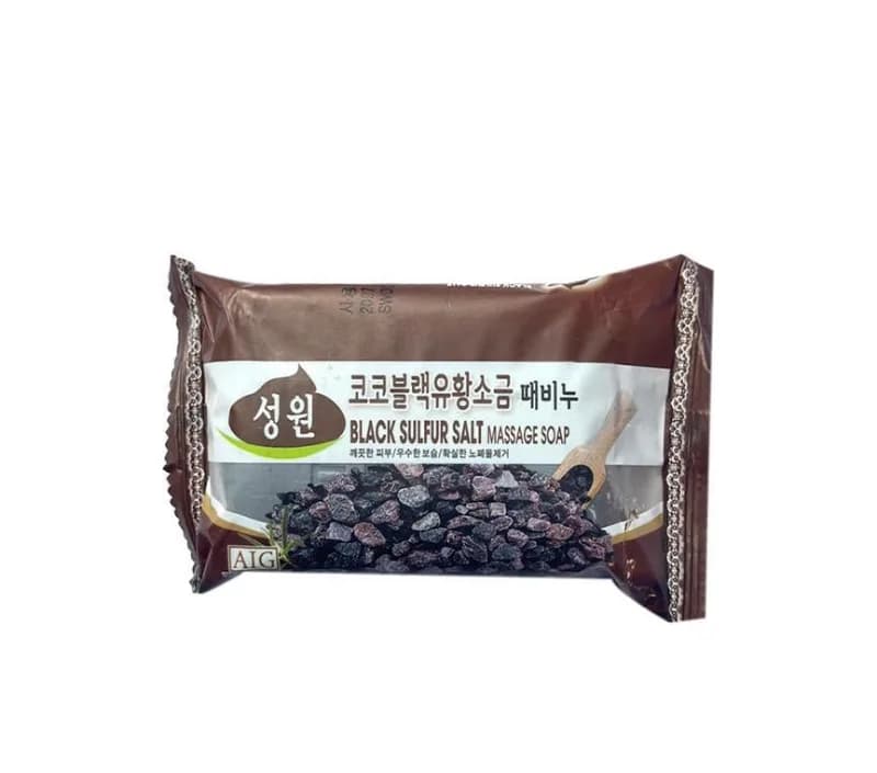 Sungwon Cosmetics Black Sulfur Salt Massage Soap-150g