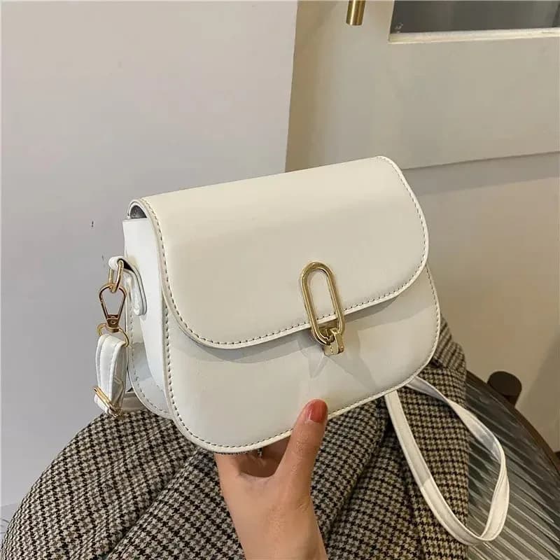 Elegant White Flap Shoulder Bag