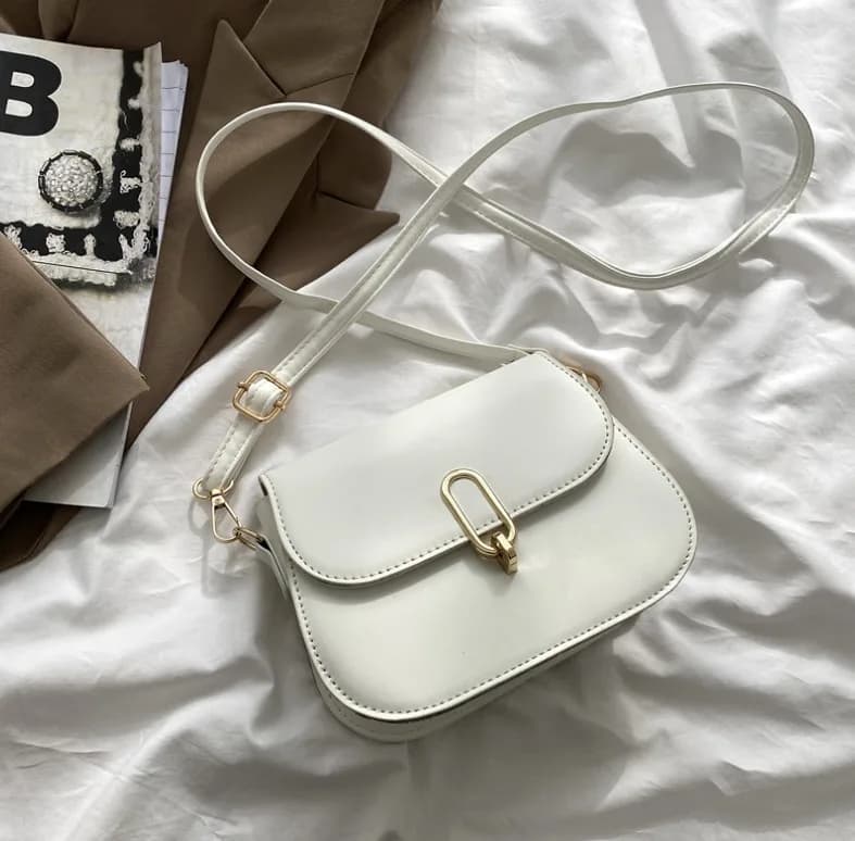 Elegant White Flap Shoulder Bag