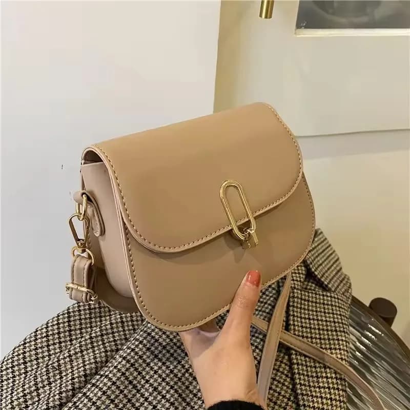 Elegant Brown Flap Shoulder Bag