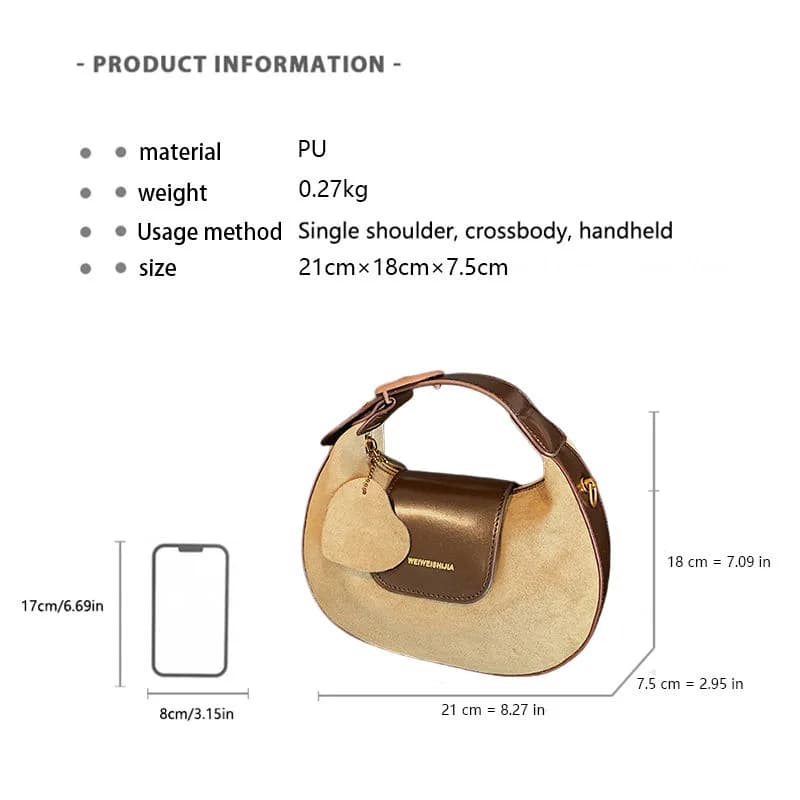 Beige Brown SIJIMIAO Elegant Shoulder Bag