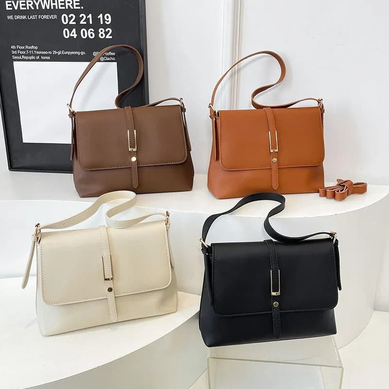 Classic Brown Flap Shoulder Bag