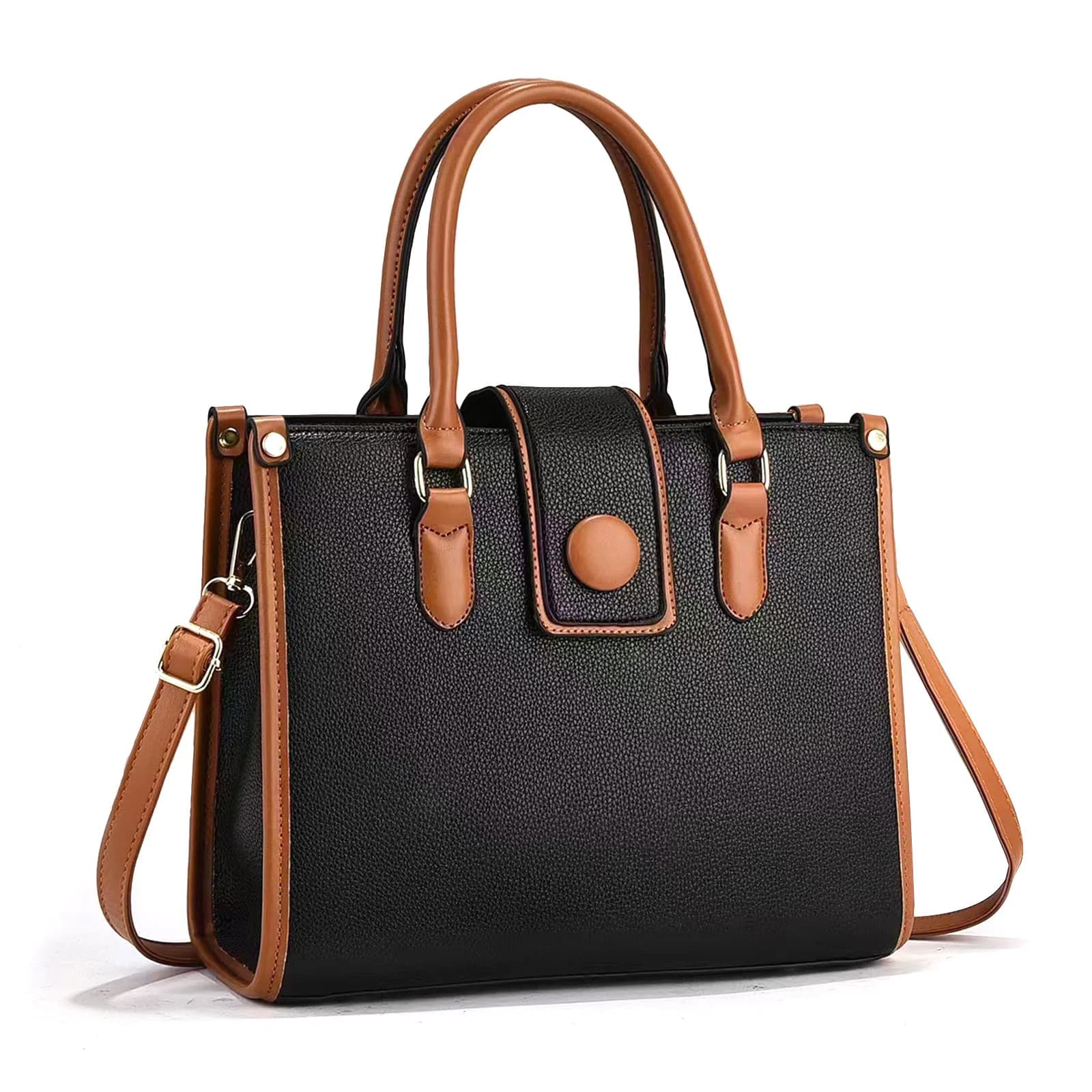 Elegant Black & Tan Premium Tote Bag
