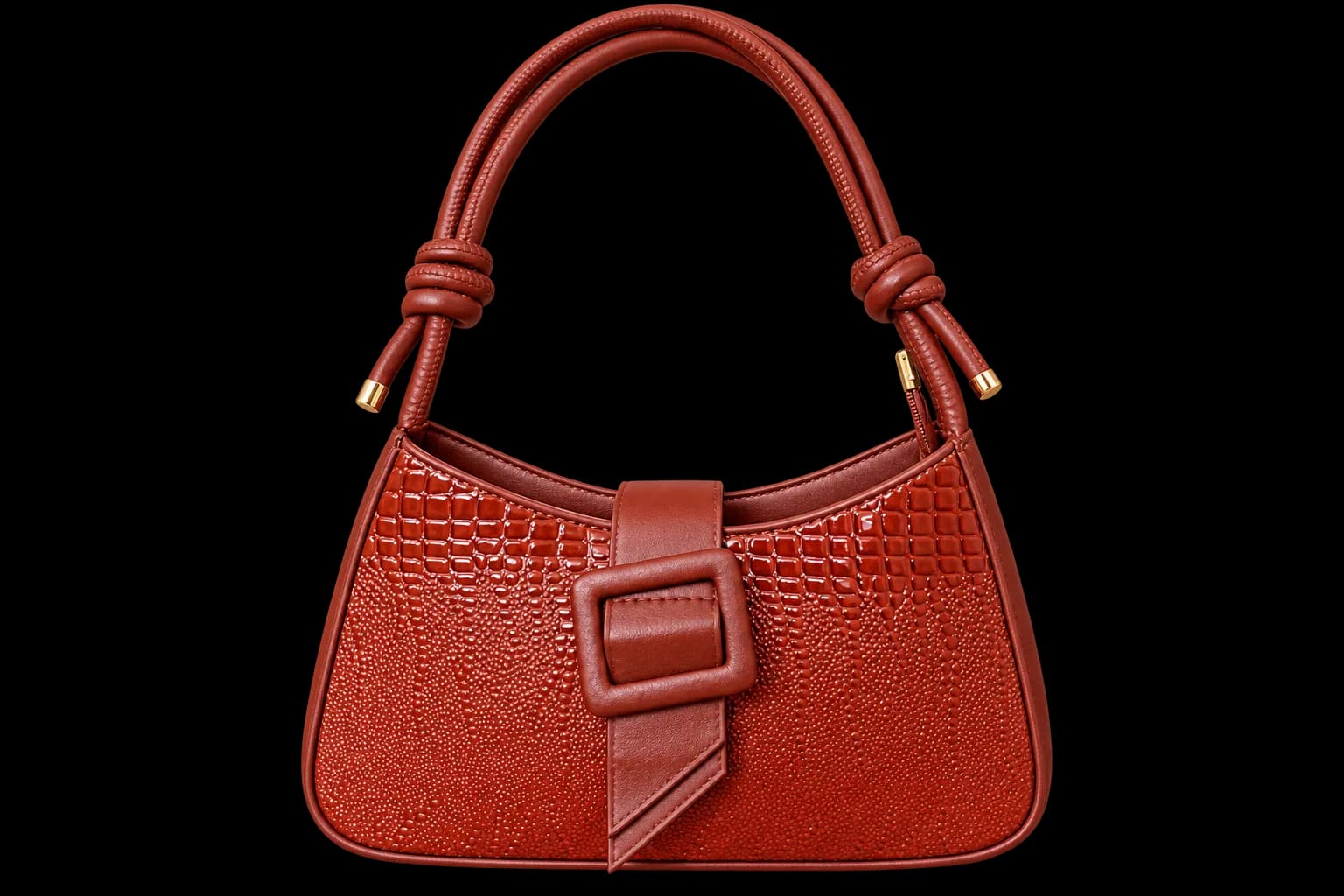 Elegant Textured Brown Shoulder Bag