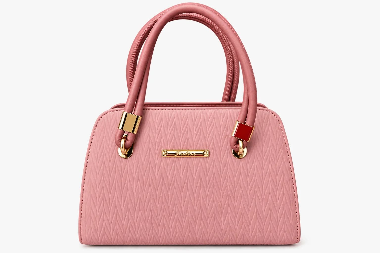 Elegant Pink Textured Handbag