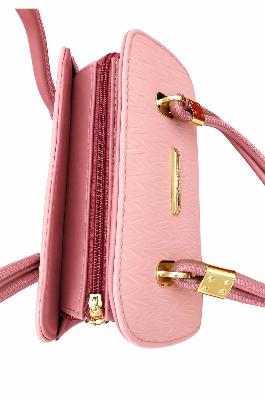 Elegant Pink Textured Handbag