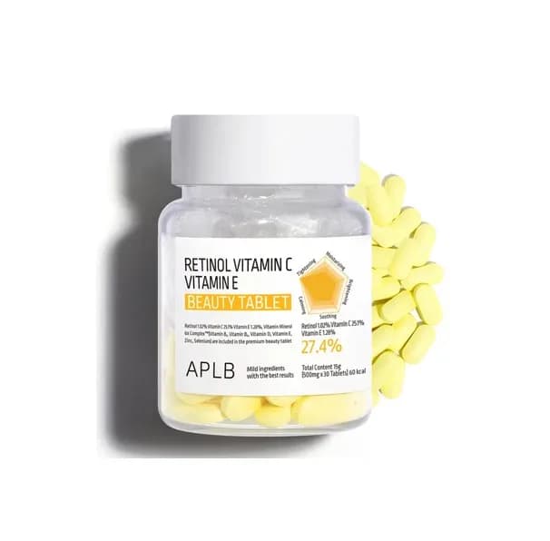 APLB Retinol Vitamin C Vitamin E Beauty Tablet (500mg x 30 Tablets)